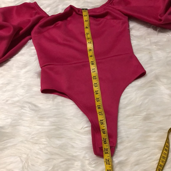 Boohoo tall puff sleeve body suit pink size 6 - Picture 4 of 7